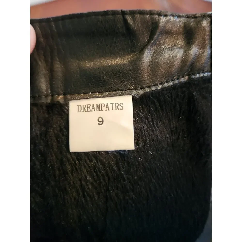 Dream Pairs Black Knee High Boots Womens Size 9 Buckle Side Zip